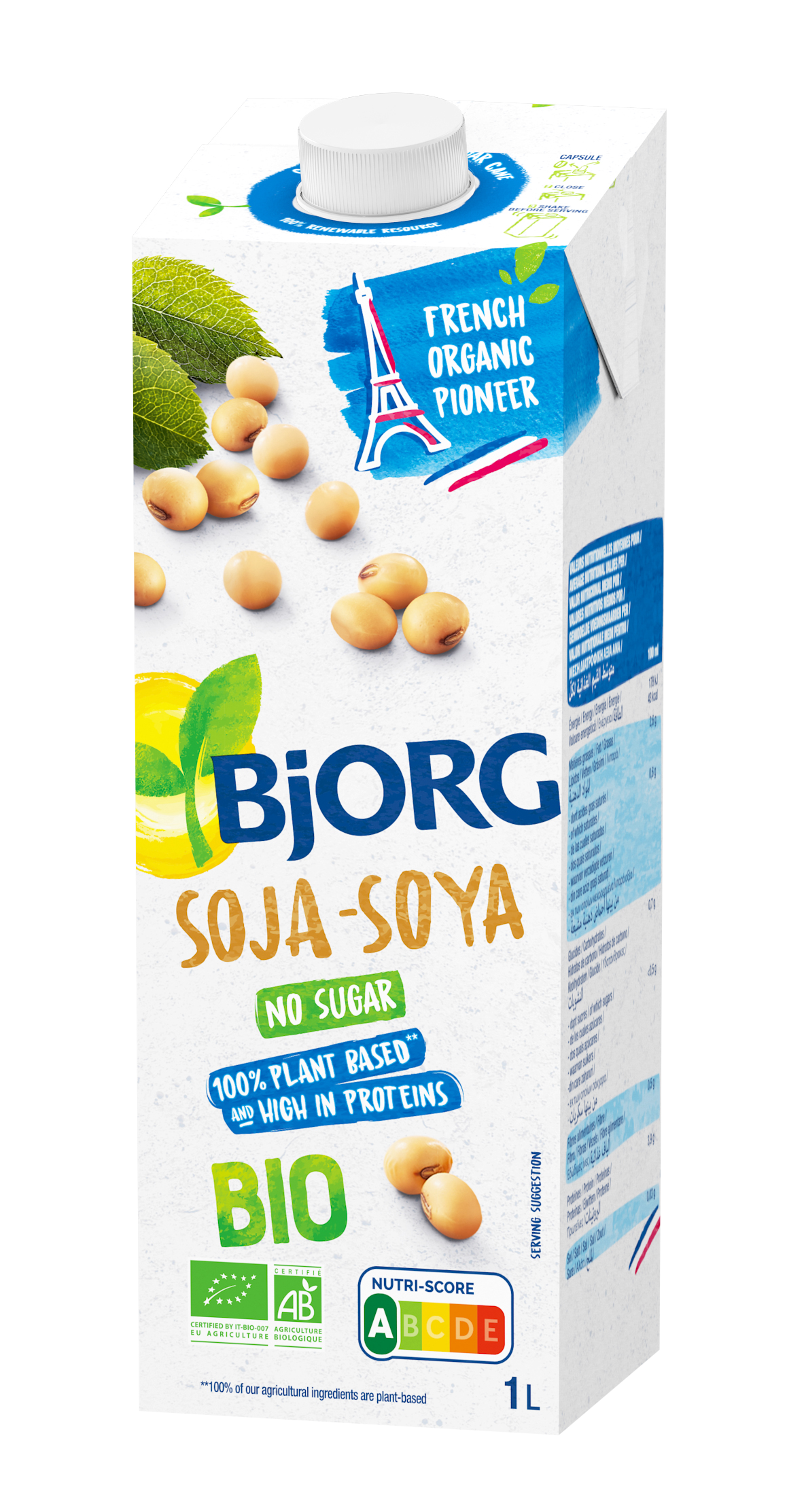 Bjorg Organic Soya Milk No Sugar 1L