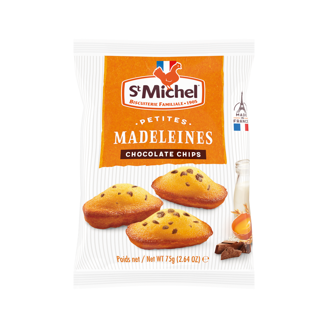 St Michel Mini Madeleines French Sponge Cakes with Choco Chips 75g