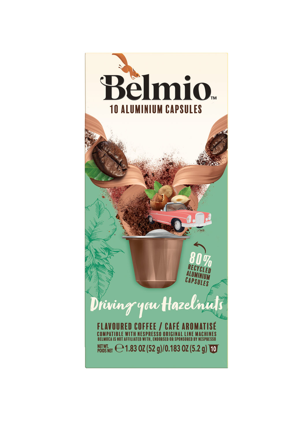 Belmio Driving you Hazelnuts Coffee  Capsule box 52g
