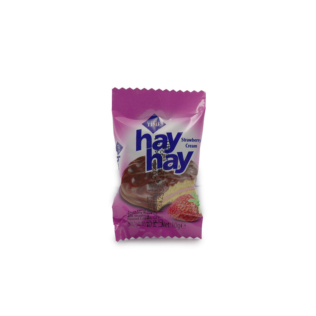 Time Hay Hay Cocoa Coated Strawberry  Biscuit With Strawberry Flavored Cream | 10G