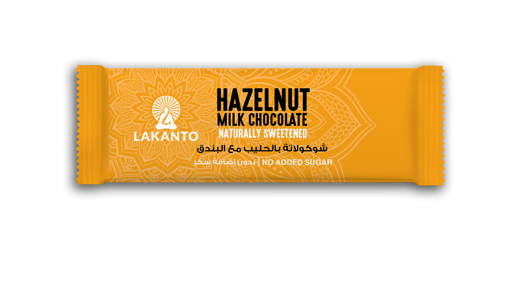 LAKANTO Hazelnut Milk Chocolate - Sugar Free - Bar 30g