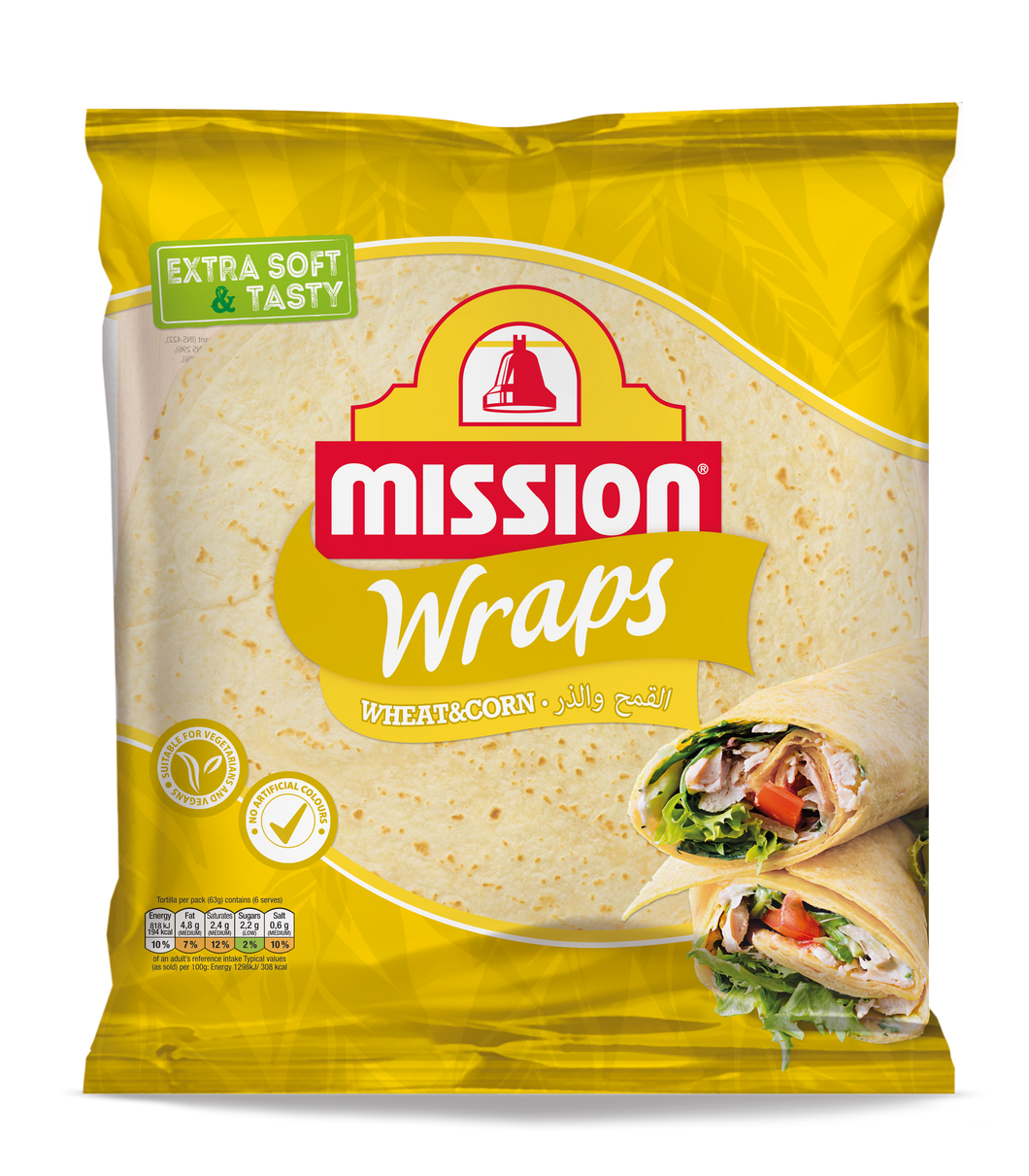 Mission Foods Wheat & Corn Wraps 25CM 378g