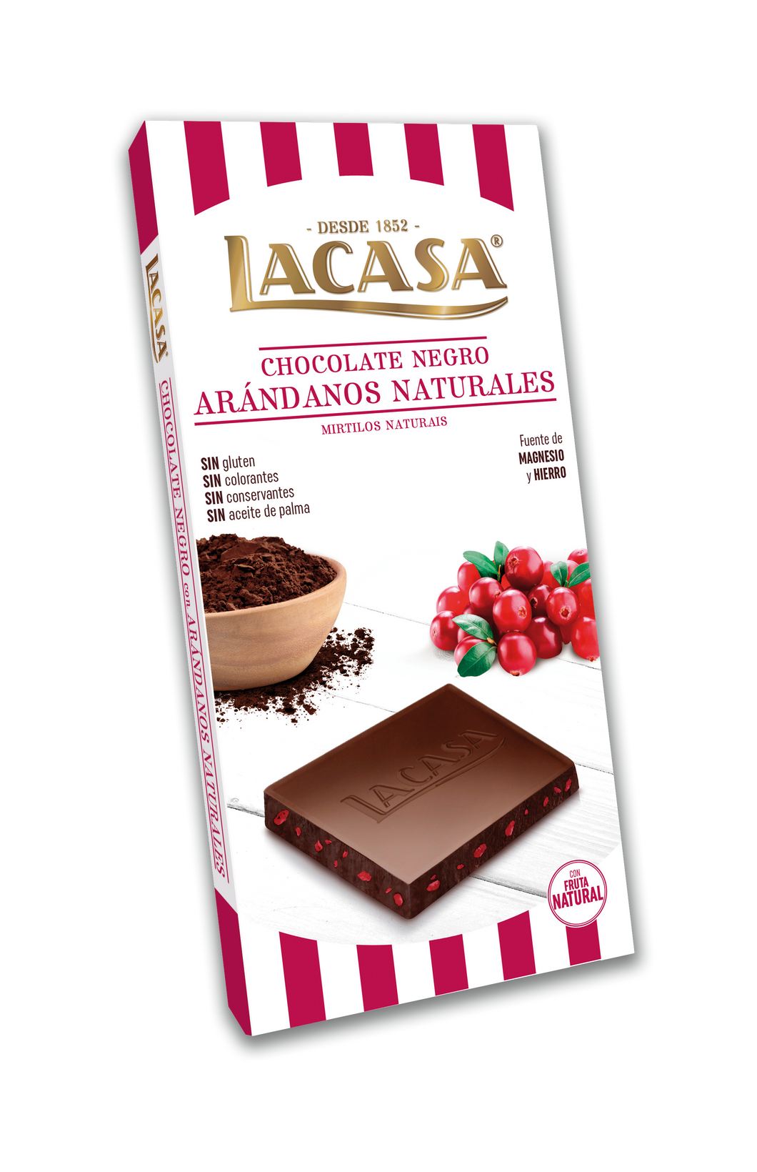 Lacasa Dark Chocolate With Cranberries 100g