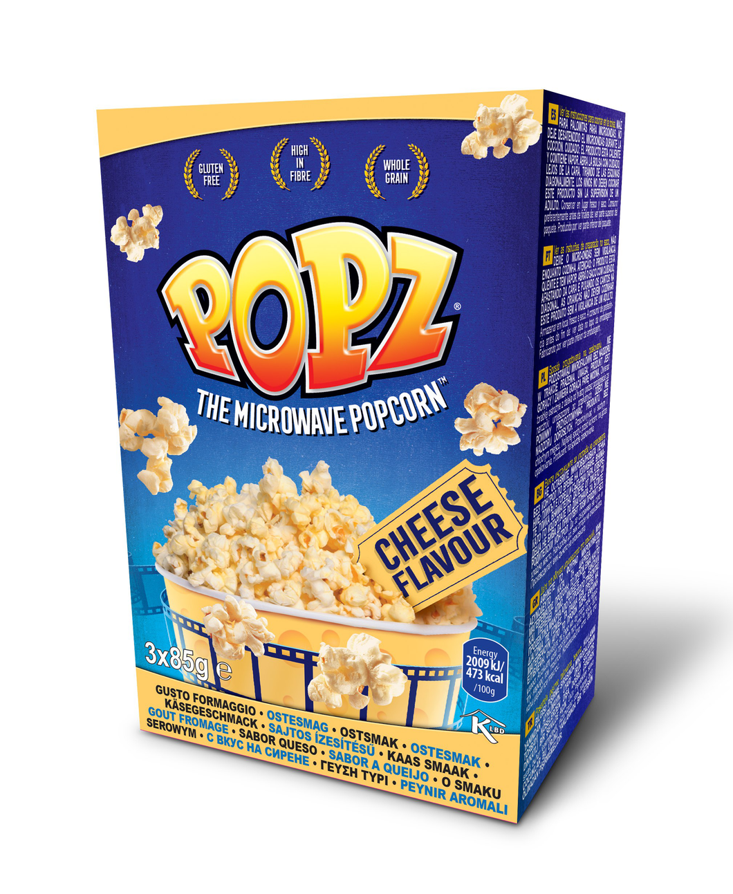Popz Cheese Microwave Popcorn 270g (3 Packs) - Mighty Foods