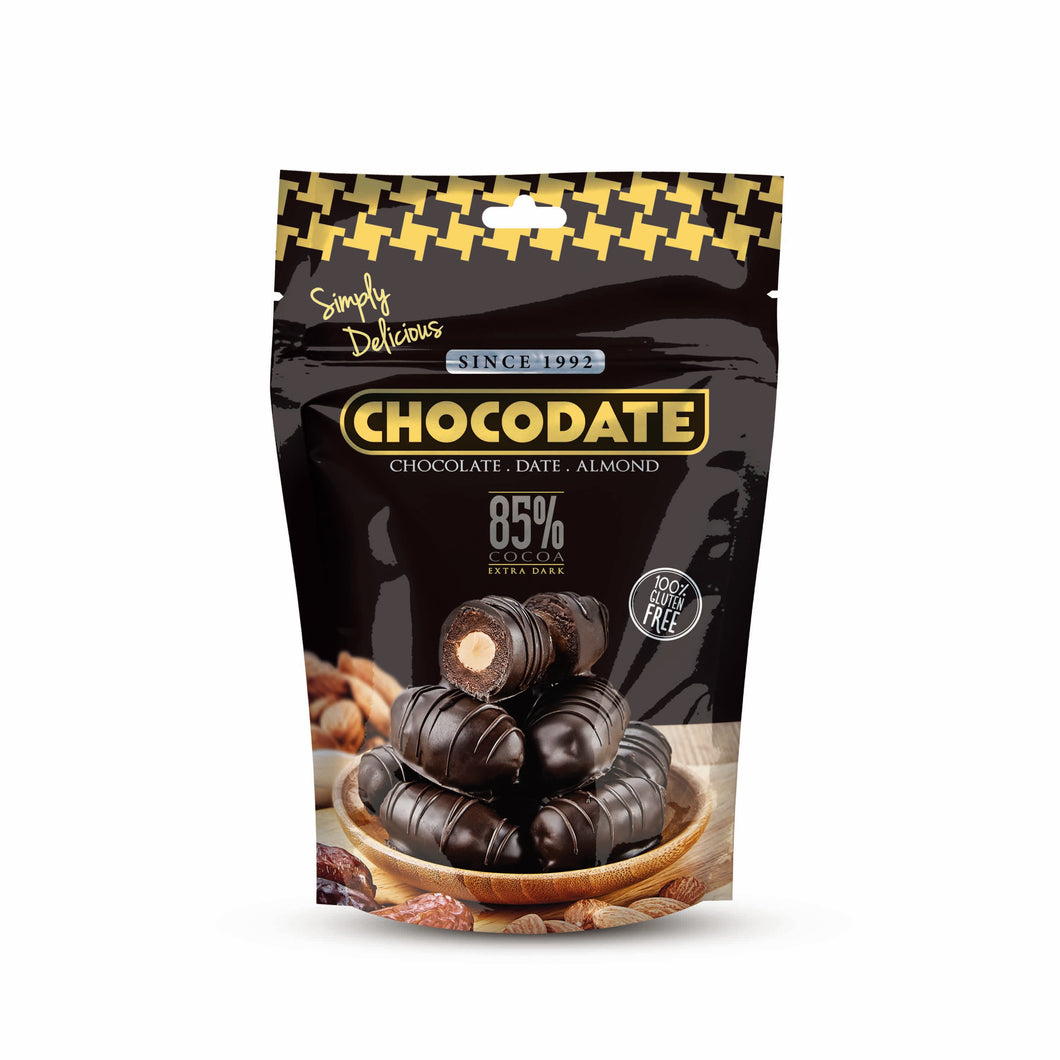 Chocodate Extra Dark Chocolate 85% Snacksize Treat 90g