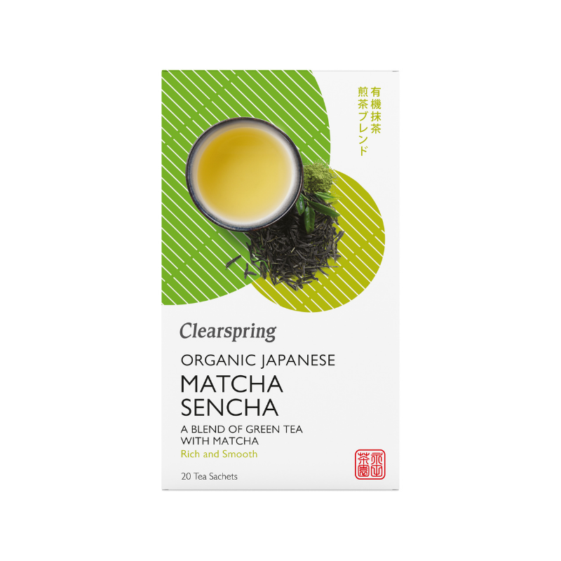 Clearspring Organic Japanese Matcha Sencha (20 x Packs) 36g - Mighty Foods