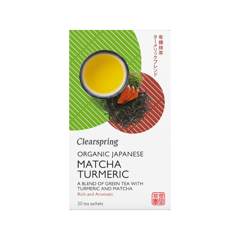 Clearspring Organic Japanese Matcha Turmeric Green Tea (20 x Packs) 36g - Mighty Foods