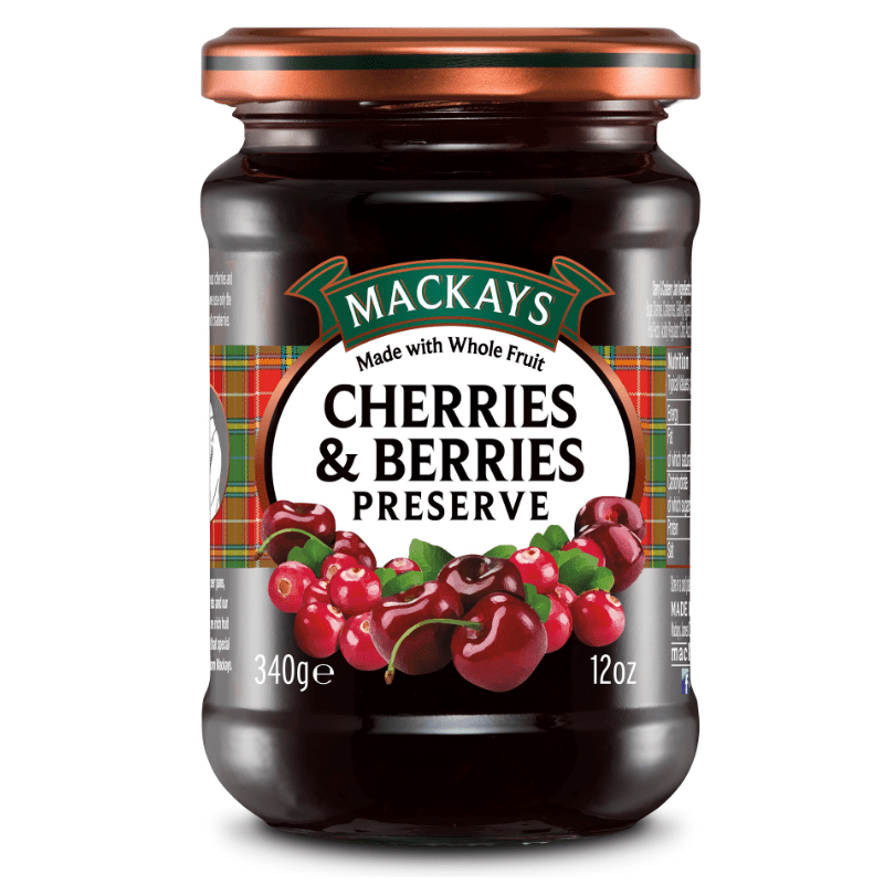 Mackays Cherries & Berries Preserve 340g - Mighty Foods