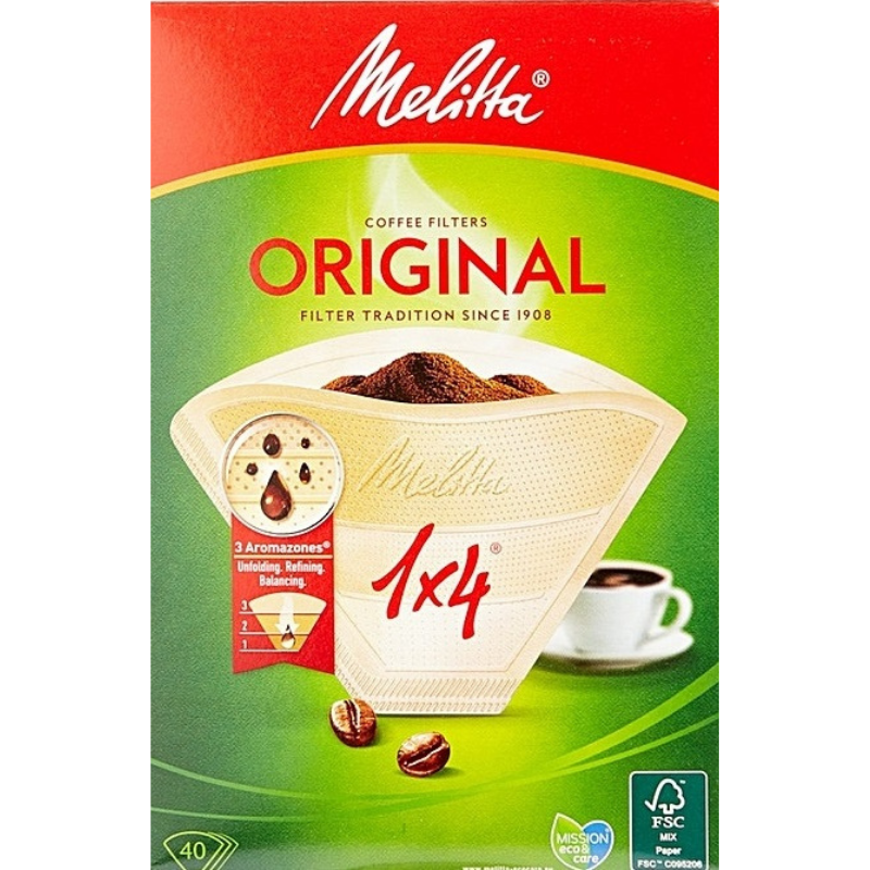 Melitta Original Coffee Filters (Size 1x4) (40 x Filters) - Mighty Foods