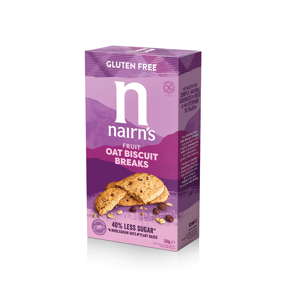 Nairn's Gluten Free Fruit Oat Biscuit Breaks 160g