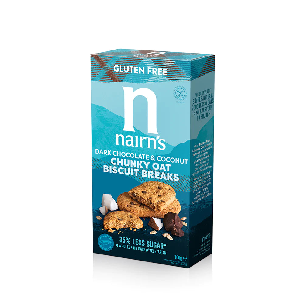 Nairn's GF Chocolate & Coconut Chunky Oat Biscuit Breaks 160g