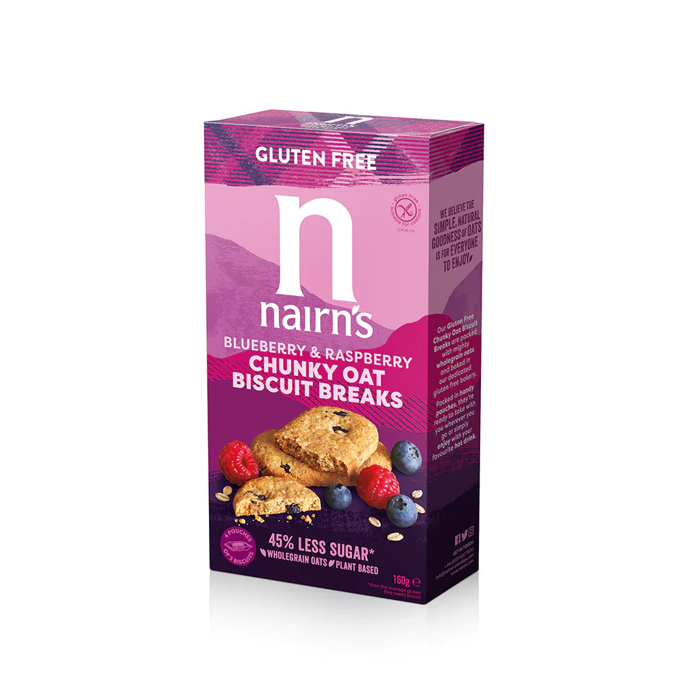 Nairn's GF Blueberry/Raspberry Chunky Oat Biscuit Breaks 160g