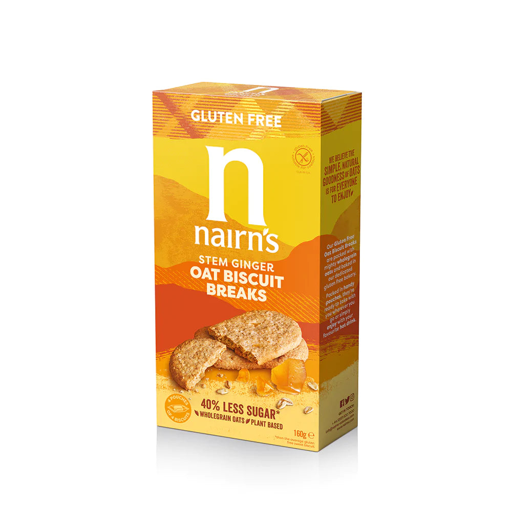 Nairn's GF Stem Ginger Oat Biscuit Breaks 160g