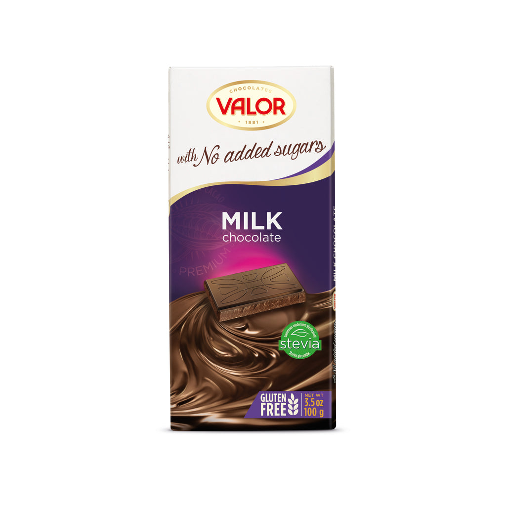 VALOR MILK CHOCOLATE NO ADDED SUGARS 100G