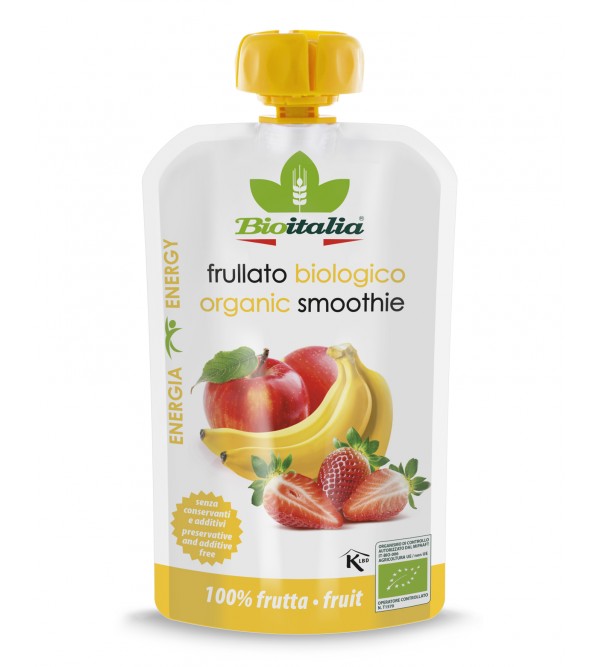 BioItalia Organic Apple, Strawberry & Banana Puree 120g