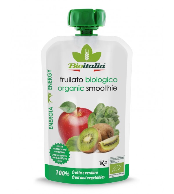 BioItalia Organic Apple, Kiwi & Spinach Puree 120g