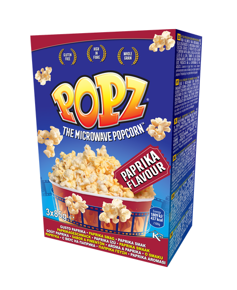 Popz Paprika Microwave Popcorn 85g